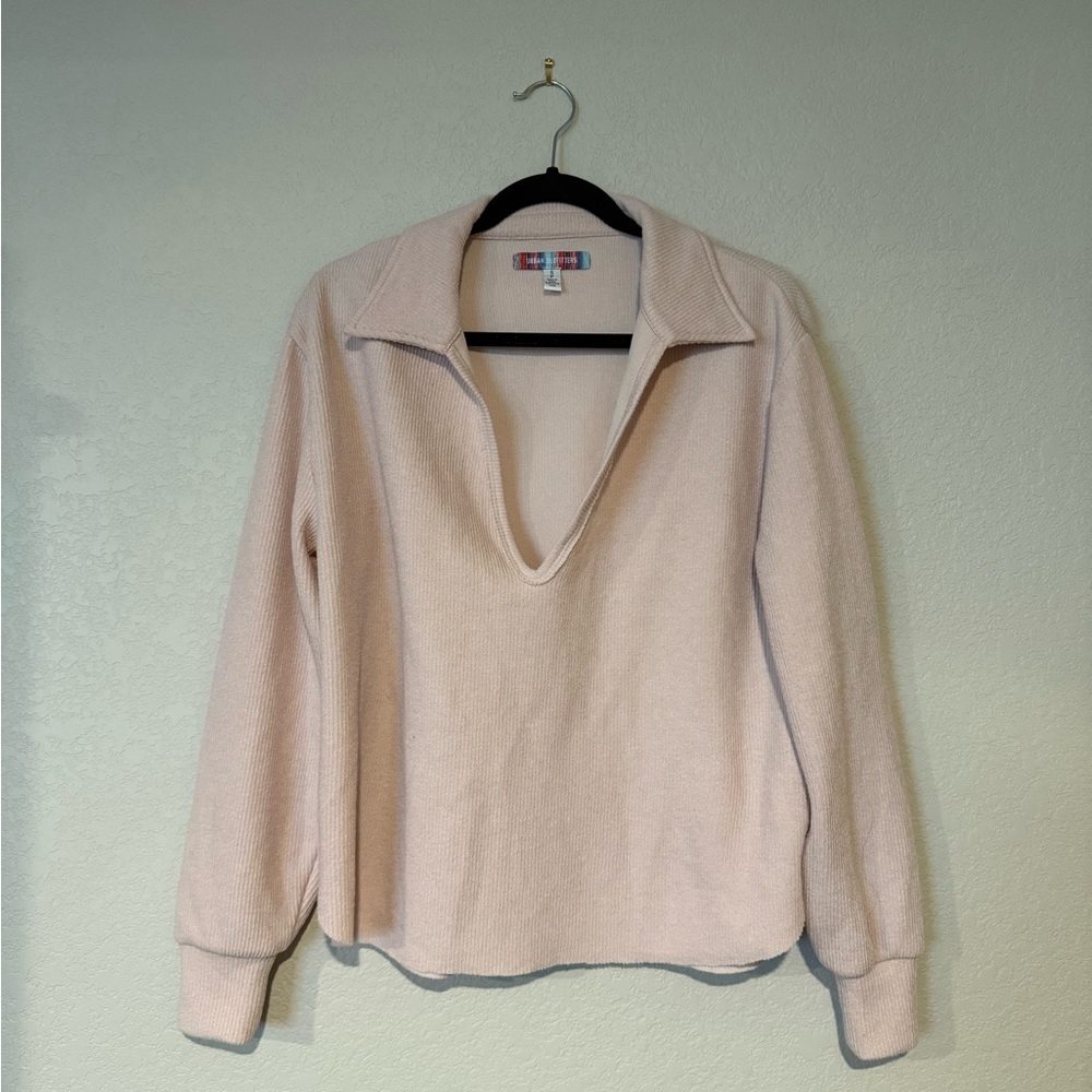 Urban Outfitters Cream V-Neck Knit Sweater